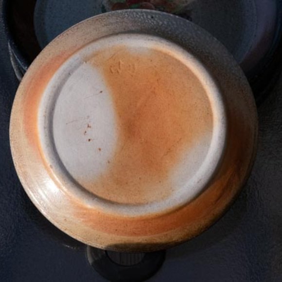 Monroe Salt Works Pembroke Whit Flower Floral w.Blue Trim Large Salad Plate 8.5" - Picture 3 of 4